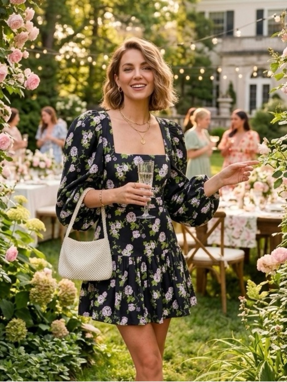caroline constas julian floral dress Aug sale
